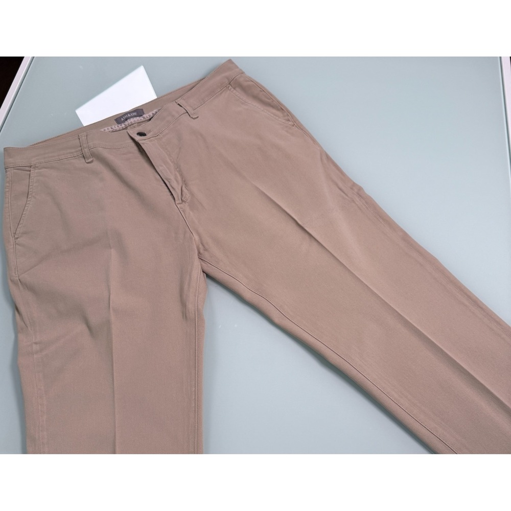 ASH & ERIE Mens Khaki Washed Stretch Chino Pants Mens Tan Casual - 38x27